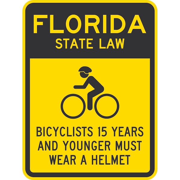 Lyle Bicyclists 15 Years And Younger Must Wear A Helmet (with Cyc, 18x24, Engineer Grade, Yellow G-10184-EG_18x24 - main