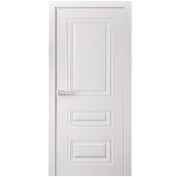 Sartodoors Interior Door 32 x 80 inches, BASIC 9233 White, Single Regular Panel Frame Handle, Bathroom Bedro BASIC9233ID-SKIN-32 - main