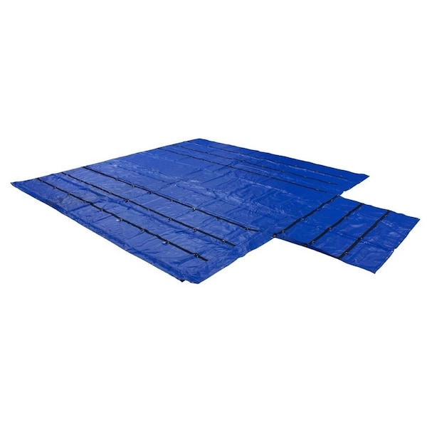 Mytee Products Truck Flatbed Trailer Tarps Combination 18oz/14oz Lumber Tarp 24x 27 8ft Drop - Blue CLT-BLUE - main