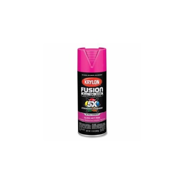 Krylon Industrial Fusion All-in-One, Paints + Primers, 12 oz, Aerosol Can, Gloss Hot Pink, 6PK 425-K02708007 - main