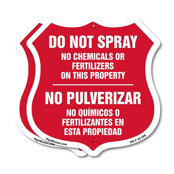 Signmission Bilingual No Spray Shield Sign Do Not Sp, 18 inch X 18 inch, Plastic Sign, 2PK SHI-P-2PACK-18-366 - main