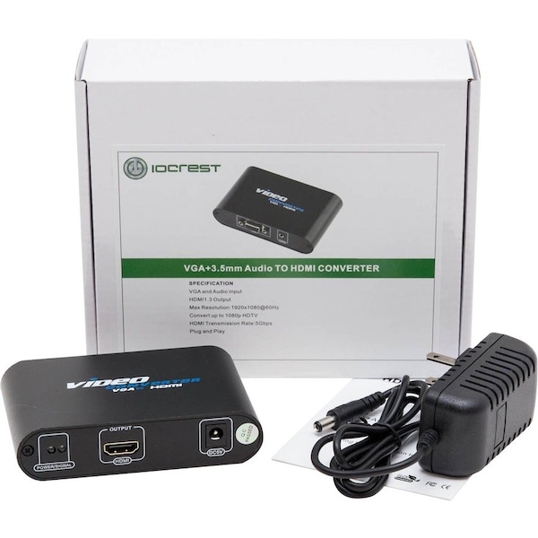 Syba Multimedia VGA Video + 3.5mm Audio Input to HDMI Output High-Definition Converter SY-ADA31050 - main