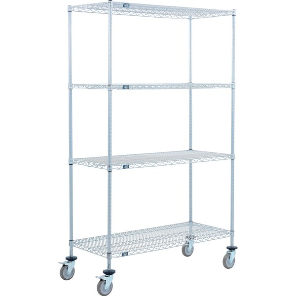 Global Industrial Nexel 4 Shelf Truck, Nexelate, 30"W x 21"D x 69"H, Polyurethane Swivel Casters, 2 Brakes B3156368 - main