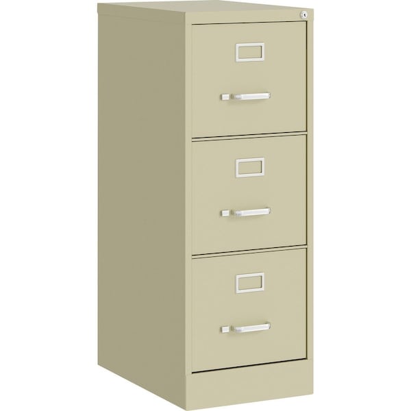 Lorell Fortress Series 3-Drawer Vertical File Cabinet, 15" x 22" x 40.2", Putty LLR42296 - main