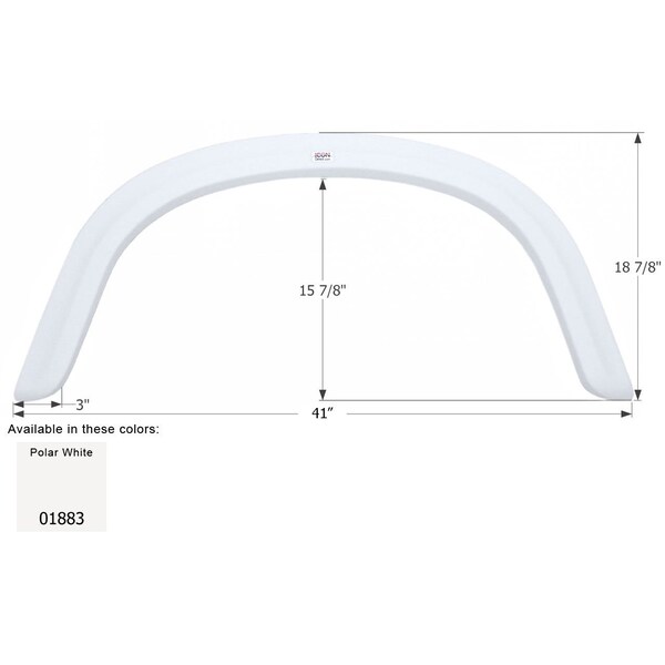 Icon Single Axle Fender Skirt FS1883 for Four Winds - Polar White 01883 - main