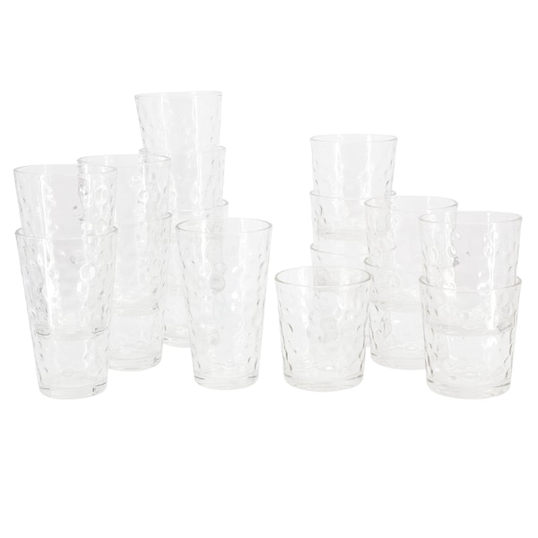 Gibson Home Hemby 16 Piece Bubble Glass Drinkware Set 82883.16RM - main