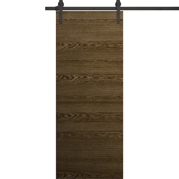 Sartodoors Modern Barn Door 18 x 80 inches, Ego 5000 Marble Oak, 6.6FT Rail Track Heavy Hardware Set, Solid EGO5000BD-B-DMR-18 - main
