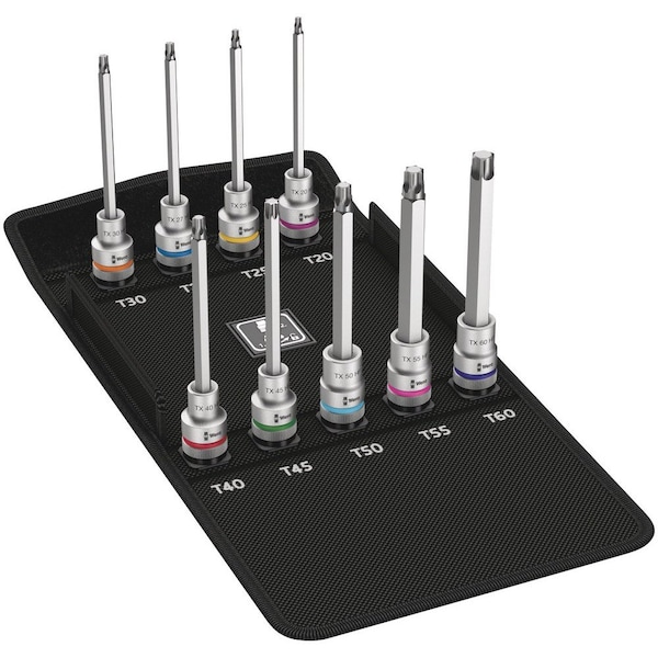 Wera 8767 C TORX HF 3 Zyklop bit socket set with 1/2 in drive, with holding function, 9 pieces 5004212001 - main
