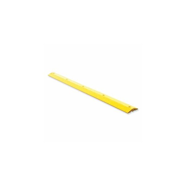 Checkers Recycled Plastic Parking Stop, 106 in L x 10 in W x 2 in H, Yellow, w/SL Spike HDW 916-SB9S-SY - main