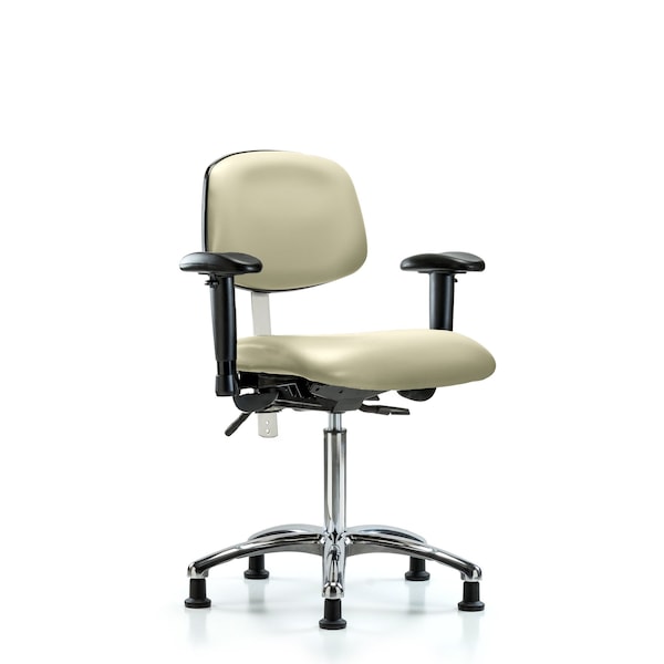 Blue Ridge Ergonomics Clean Room Chair Med Ben Chair, Vin, Chrm, AA, Glds, Wht, CL100, Adjustable Arms, 22" to 29" Height BR-NCR-VMBCH-CR-T0-A1-NF-RG-8501 - main
