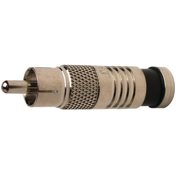 Platinum Tools RCA-Type Nickel SealSmart Coaxial Compression RG6 Connector (25 Pieces Bulk Packaging) 18051 - main