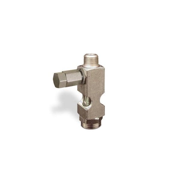 Oil-Rite Straight Sight Feed Valves w/1/8in. Inlet, Vented - Tamperproof, 1/8in. Male NPT, 1/8in. Female NPT B1628-421B1TW - main