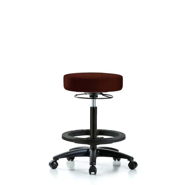 Blue Ridge Ergonomics Bench Stool, Hi, Vinyl, BF, Casters, Burg BR-VHBSO-RG-BF-RC-8569 - main