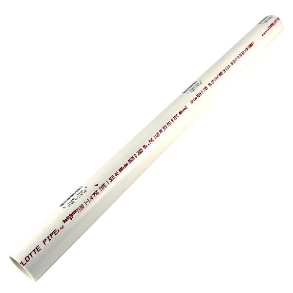 Charlotte Pipe And Foundry Cut Pipe Sch40 1-1/4In X 2Ft PVC 07100 0200R - main