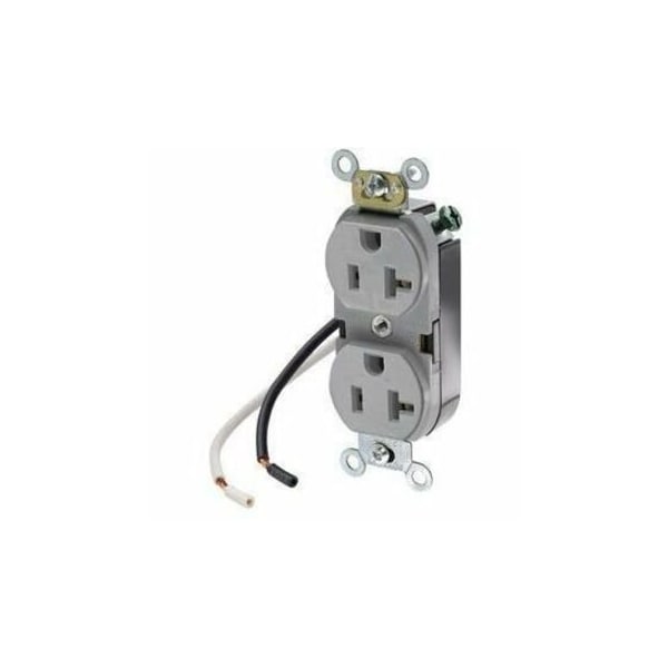 Leviton Leaded Dup 20A 125V Self-Gr Gry 5340-CGY - main