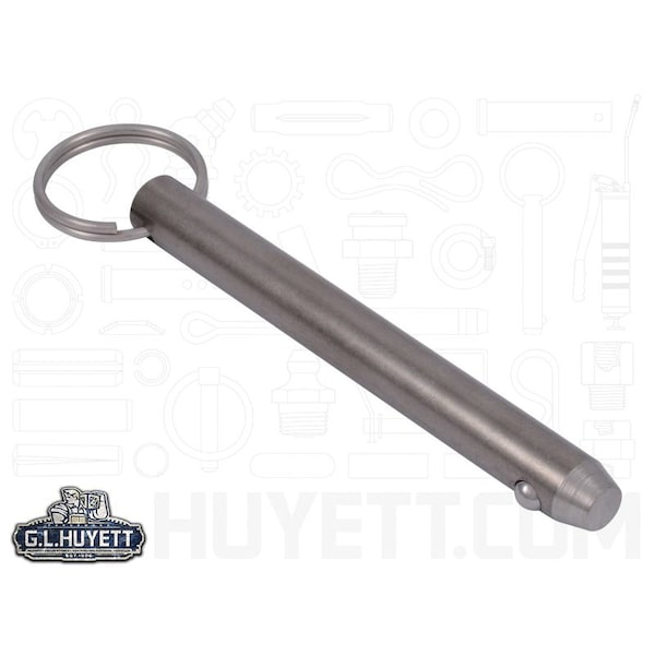 Huyett Detent Pin, 300 Stainless Steel, 0.500 in Dia x 3.800 in Effective Length x 0.505 in Hole Dia DTPS-0500-3800 - main