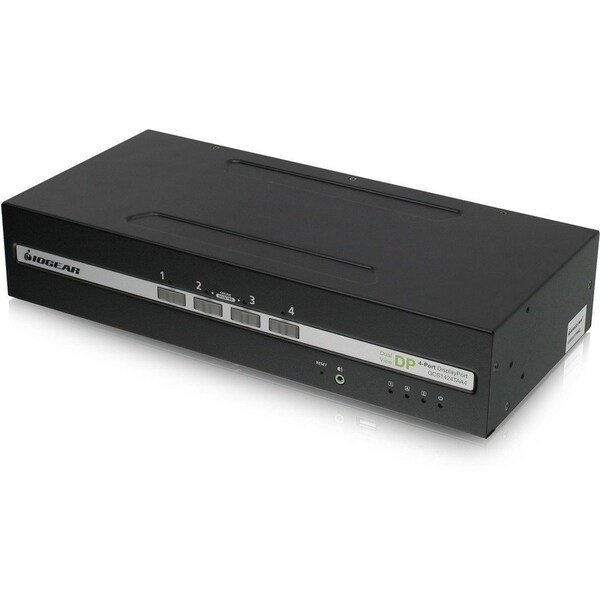 Iogear 4-PORT DUAL VIEW SECURE KVM SWITCH W/DISPLAYPORT/HDMI AND AUDIO SUPPORT GCS1424TAA4-UN - main