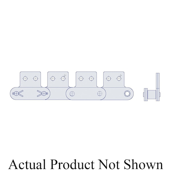 Hkk Chain HKK Double Pitch Riv Standard Conveyor w/SA-2 Att on Every P, 2 P, 5/8 Dia x 5/8 W DC080RSA2EV - main