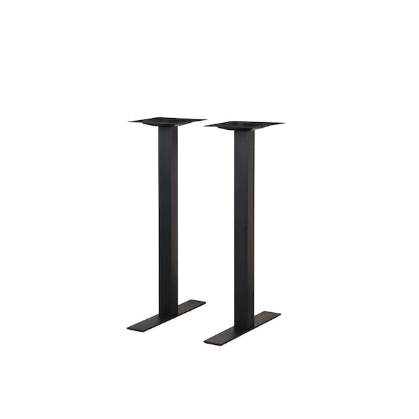 Bfm Seating Uptown, 24in End Base 2pc Bar Height, 3in Square Columns, 11 7/8in Bolt-On Top Plates- Sand Black LP-0024SQT - main