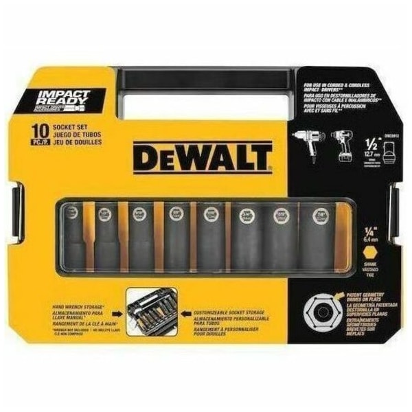 Dewalt 1/2" 10 Pc. Socket Set - IMPACT READY(R) DW22812 - main