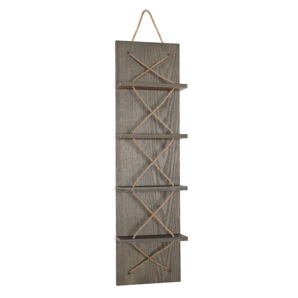 Homeroots 4" Gray Wood Entertainment Organizer 661174 - main