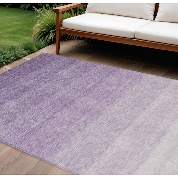 Homeroots 10' X 14' Purple And Lavender Ombre Washable Indoor Outdoor Area Rug 595834 - main