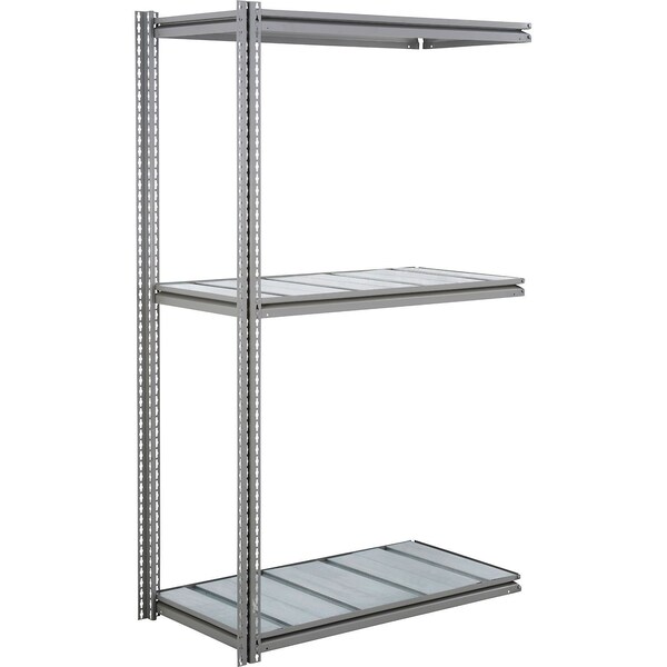 Global Industrial 3 Shelf, Heavy Duty Boltless Shelving Z Beam Add On, 48Wx48Dx96H, Steel Deck B3153687 - main