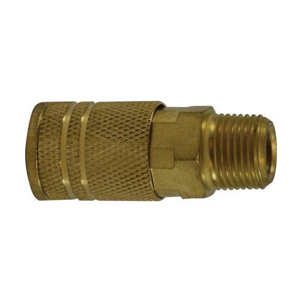 Midland Industries Industrial Interchange Male Coupler, 1/4-in Body, 1/4-in Male NPT, Brass 28552 - main
