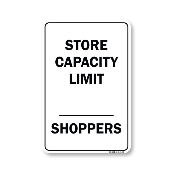 Signmission Public Safety, 10" Height, 14" x 10", Store Capacity Limit Shoppers, Store Capacity Limit Shoppers OS-NS-D-1014-25438 - main