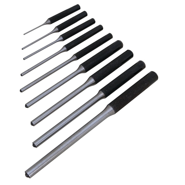 Performance Tool 9 pc. Roll Pin Punch Set, Steel, Storage Pouch W7559 - main
