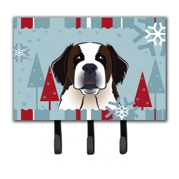 Carolines Treasures Winter Holiday Saint Bernard Leash and Key Holder BB1742TH68 - main