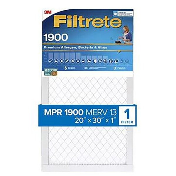 Filtrete Air Filter, 20 in L, 30 in W, 13 MERV, 1900 MPR UT22-4 - main