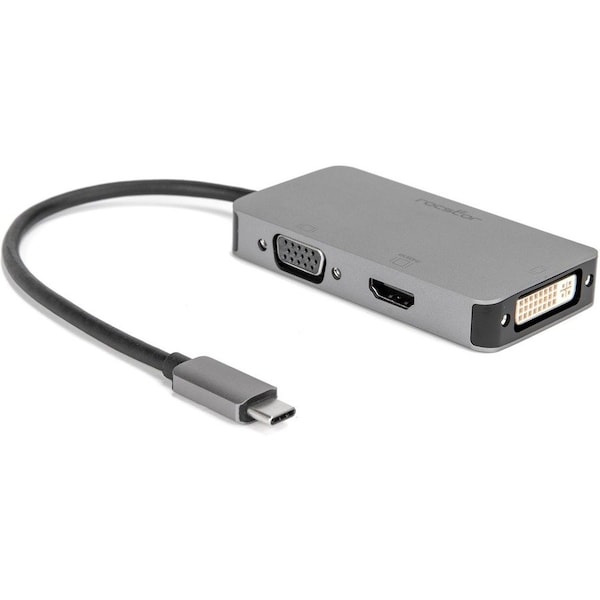 Rocstor Premium USB-C Multiport Hub 3-in-1, HDMI, VGA or DVI Adapter Y10A266-A1 - main