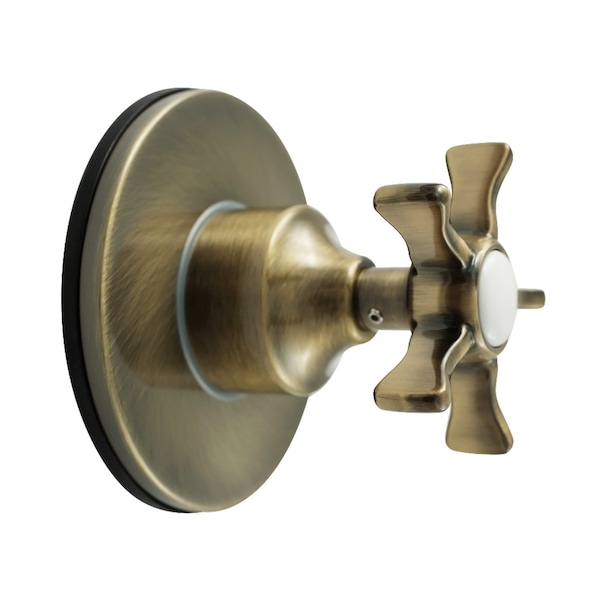 Kingston Brass Single-Handle Three-Way Diverter Valve with Round Trim Kit, Antique Brass KS3033NX - main