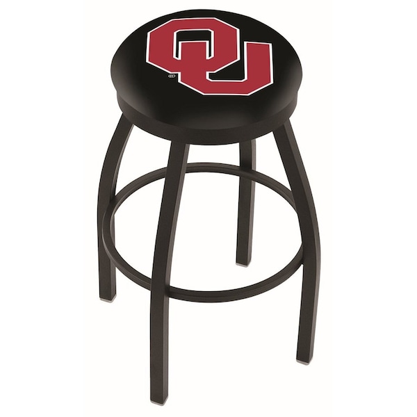 Holland Bar Stool Co 30" Blk Wrinkle Oklahoma Swivel Bar Stool, Accent Ring L8B2B30Oklhma - main