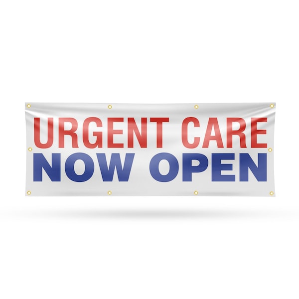Signmission Urgent Care Now Open, 36 Inch x 96 Inch, Vinyl Banner B-96-30900 - main