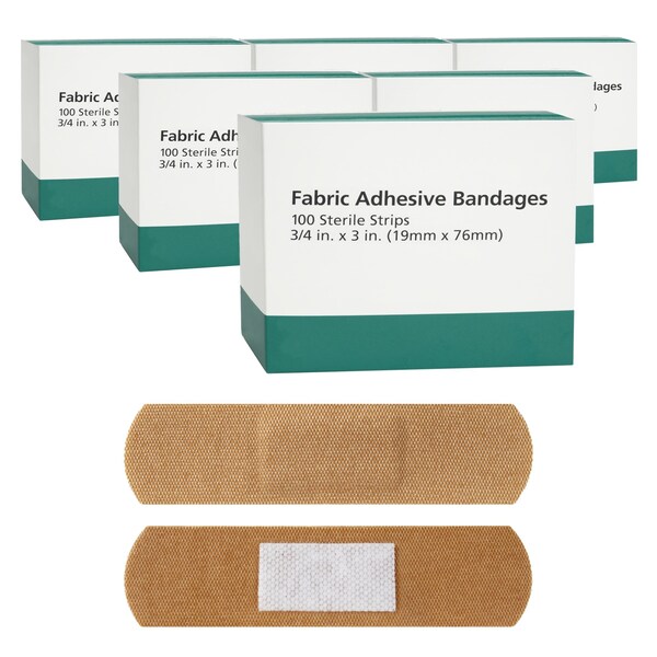 Oasis Fabric Adhesive Bandages, 3/4 in. x 3 in., 600PK BA3/4-FAB-6BX - main