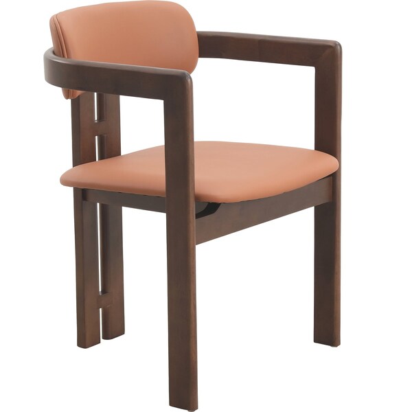 Leisuremod Velo Series Modern Dining Chair in Black Walnut Wood with Dark Brown Seat VCBW-51DBR - main