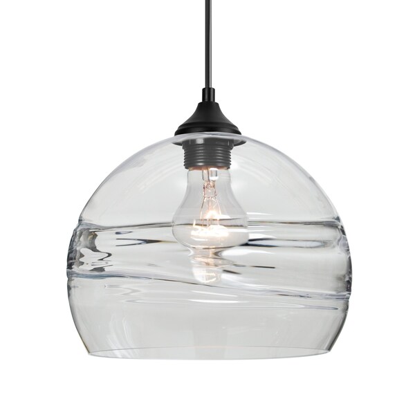 Besa Lighting Besa Spirit 10 Outdoor Pendant, Clear, Black Finish, 1x 8W LED Filament OP-SPIR10CL-EDIL-BK - main