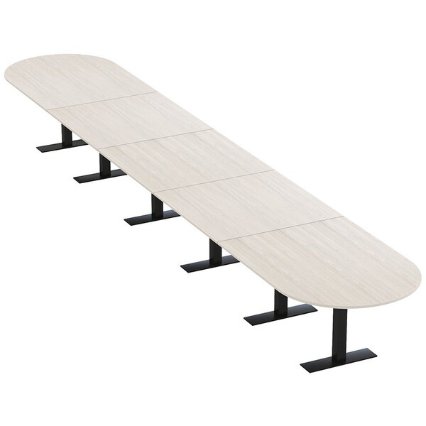 Skutchi Designs 22ft Conference Table With Power Unit | 22 Person Modular Racetrack Meeting Table | Harmony Series HAR-RAC-48X264-T.BK-K458-NA - main