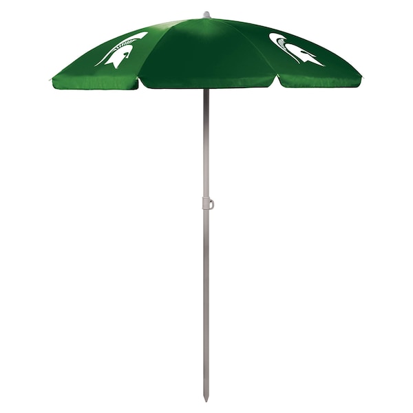 Picnic Time Family Of Brands NCAA Michigan State Spartans Outdoor Canopy Sunshade Beach Umbrella 5.5' - Small Patio Umbrella 822-00-121-354-0 - main
