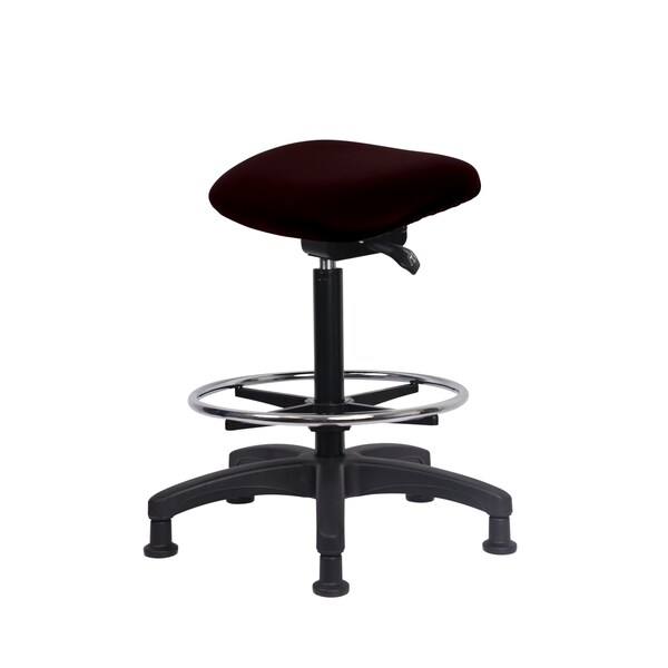 Blue Ridge Ergonomics Vinyl Sit-Stand-Standing Height with Chrome Foot Ring Stat Glides in Burgundy Trailblazer Vinyl VSTSS-RG-CF-RG-8569 - main