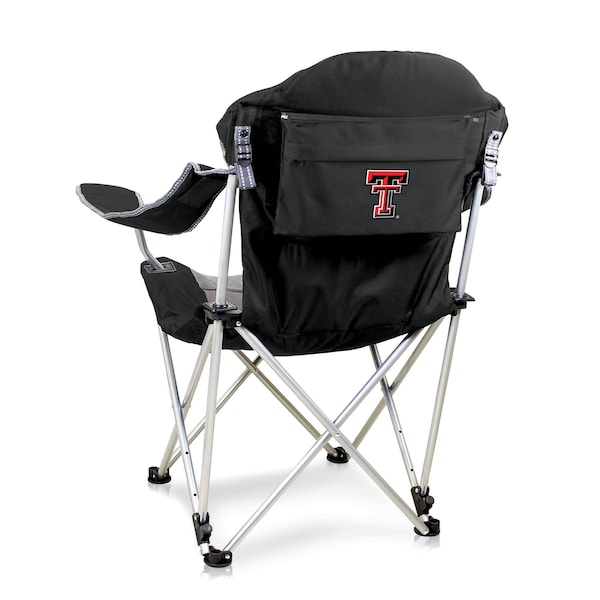 Picnic Time Family Of Brands NCAA Texas Tech Red Raiders Reclining Camp Chair - Beach Chair for AdultsBlack with Gray Accents 803-00-175-574-0 - main