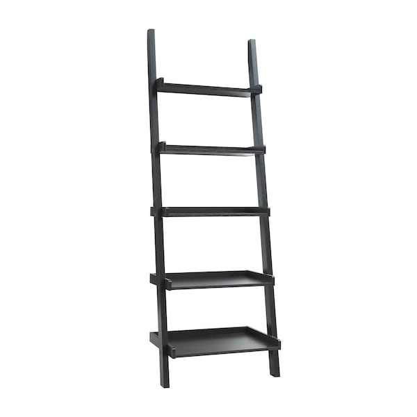 Homeroots 72" Espresso Wood Five Tier Ladder Bookcase 630396 - main