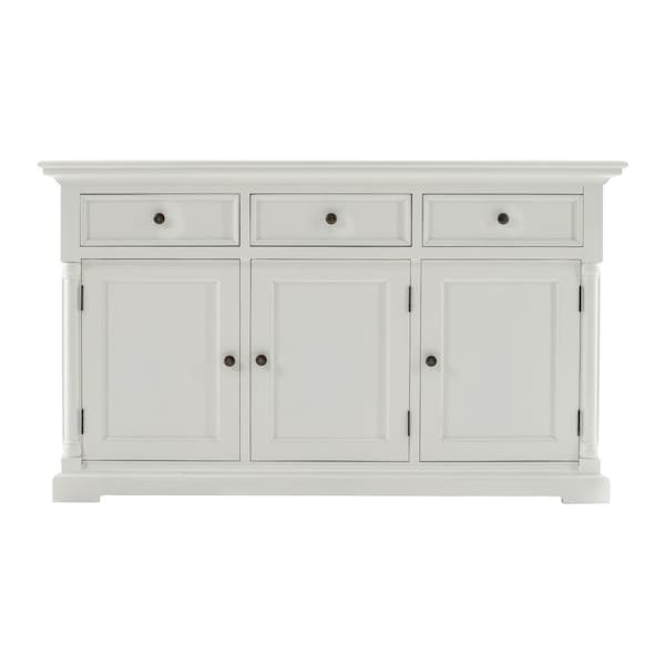 Homeroots Modern Farm White Three Door Buffet Server 388248 - main