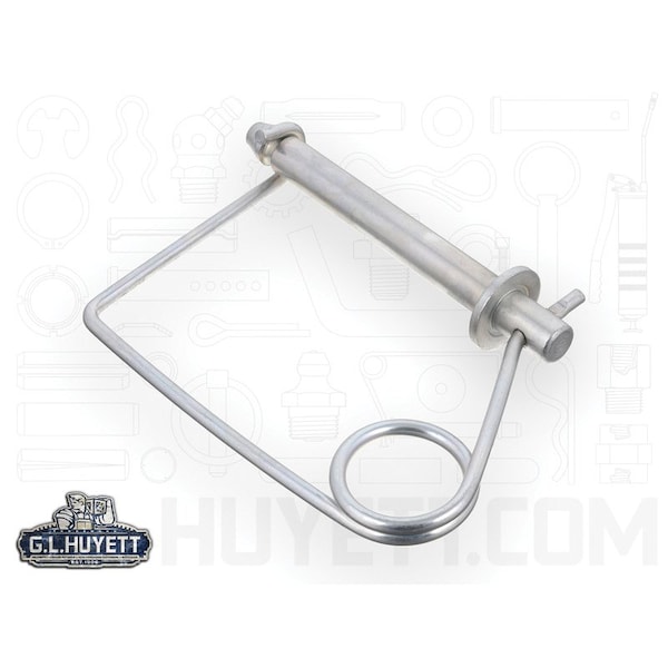 Huyett Coil Tension Snap & Lock Pin, Zinc Plated, 0.625 in Dia x 4.500 in L x 5.234 in Shank L SNIC-0625-4500H - main