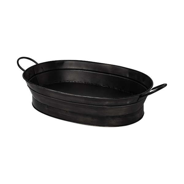 Homeroots 14" Black Metal Basket 392149 - main