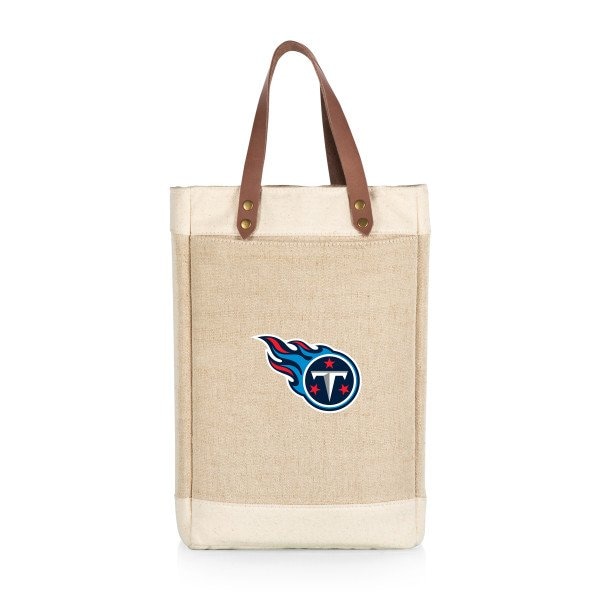Picnic Time Family Of Brands Tennessee Titans - Pinot Jute 2 Bottle Insulated Wine Bag, (Beige) 539-02-187-314-2 - main