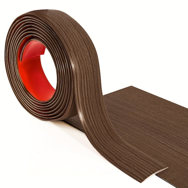 Wrightmaster 1.57 in. x 120 in. Waterproof Flexible Self-Adhesive Vinyl Transition Strip, Brown ZR-17951BN01 - main