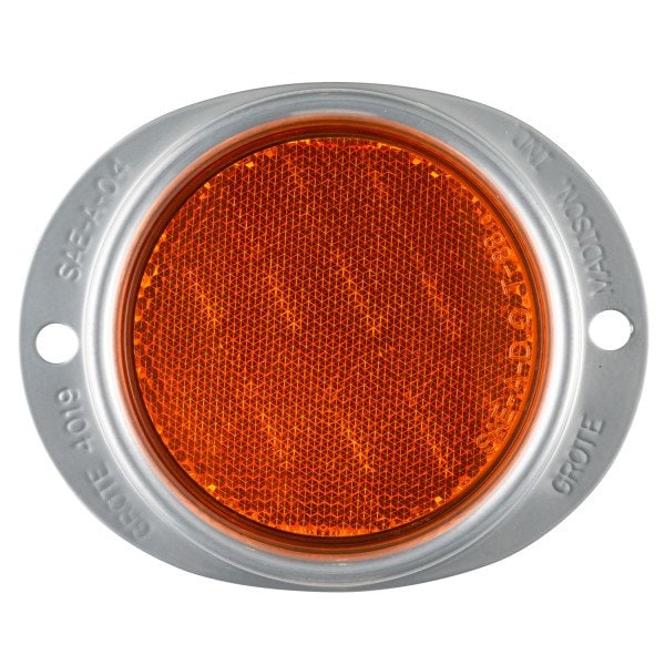Grote Lighting Steel Two-Hole Mounting Amber Reflector with Silver Housing & Gasket - 40193 40193-3 - main